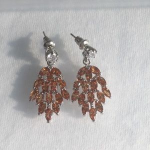 Silver Morganite (Simulated) Earrings